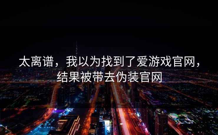 太离谱，我以为找到了爱游戏官网，结果被带去伪装官网